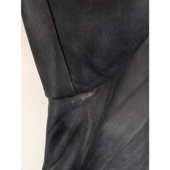 Anthropologie Vegan Leather Jacket Peplum Asymmetrical Moto Gray Size S - Picture 10 of 14